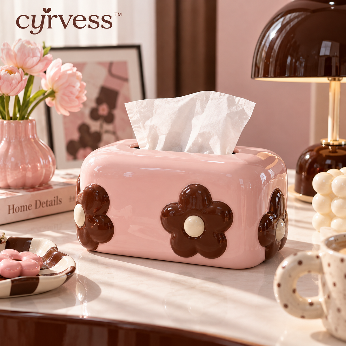𝒄𝒚𝒓𝒗𝒆𝒔𝒔™ Rounded Ceramic Tissue Box