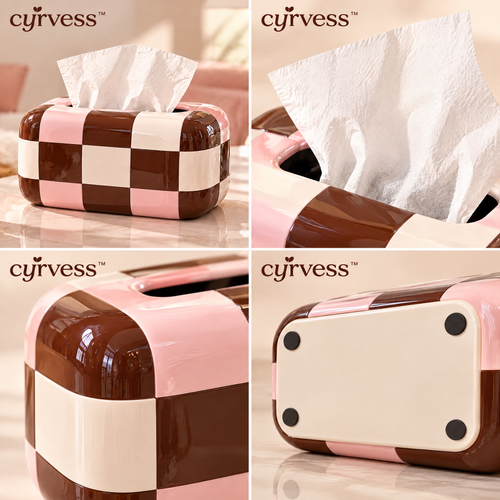 𝒄𝒚𝒓𝒗𝒆𝒔𝒔™ Checkerboard Tissue Box