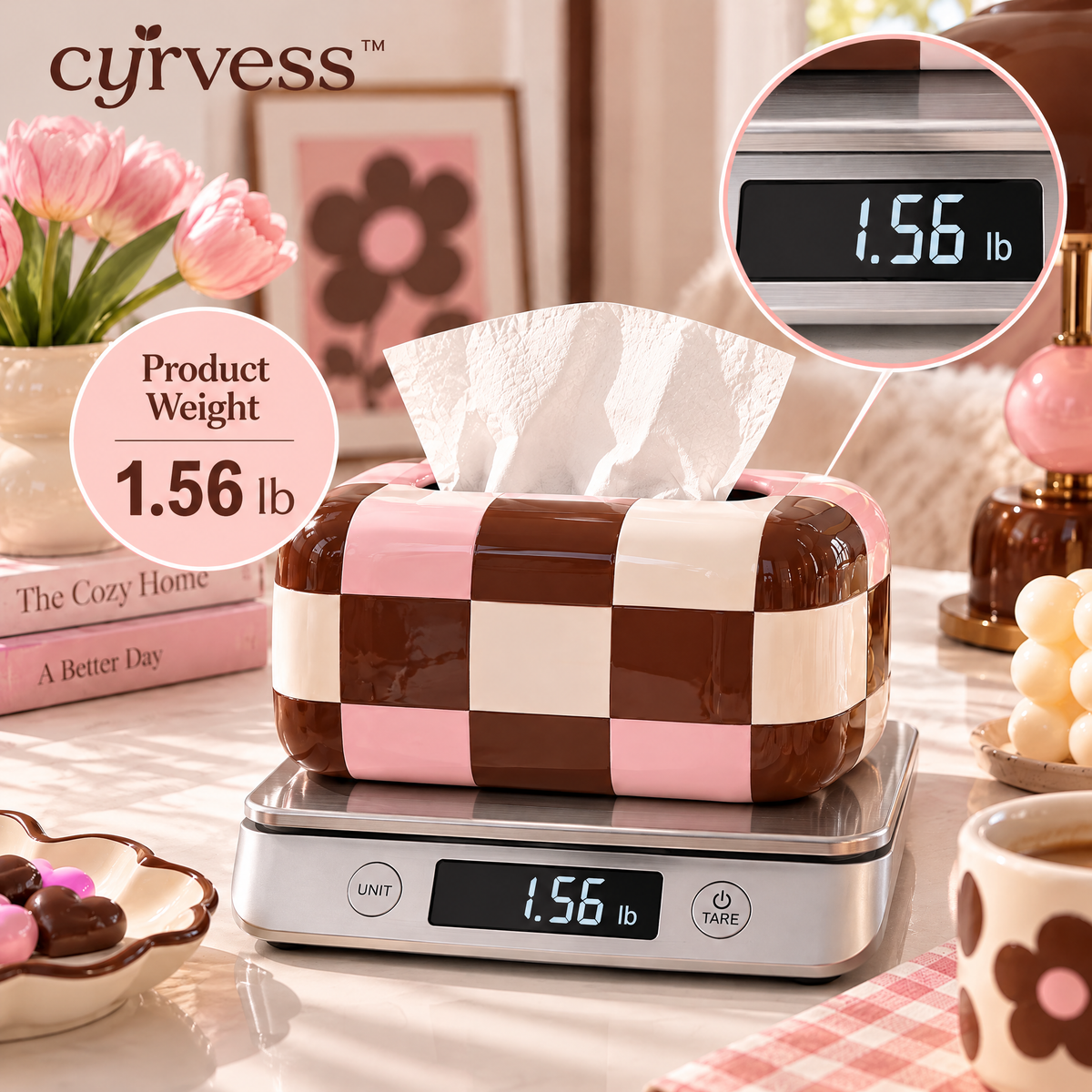 𝒄𝒚𝒓𝒗𝒆𝒔𝒔™ Checkerboard Tissue Box
