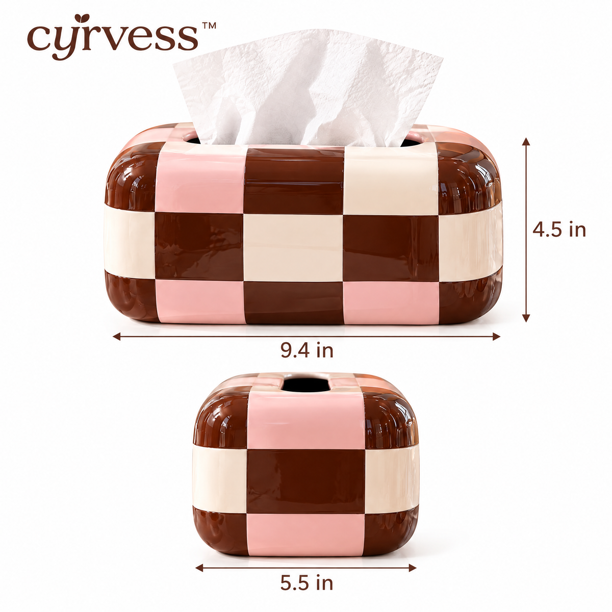 𝒄𝒚𝒓𝒗𝒆𝒔𝒔™ Checkerboard Tissue Box