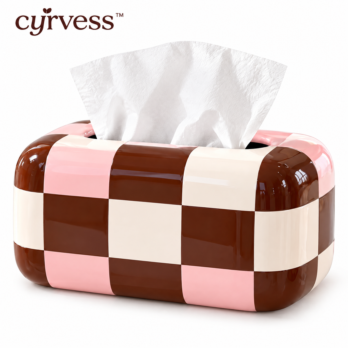 𝒄𝒚𝒓𝒗𝒆𝒔𝒔™ Checkerboard Tissue Box