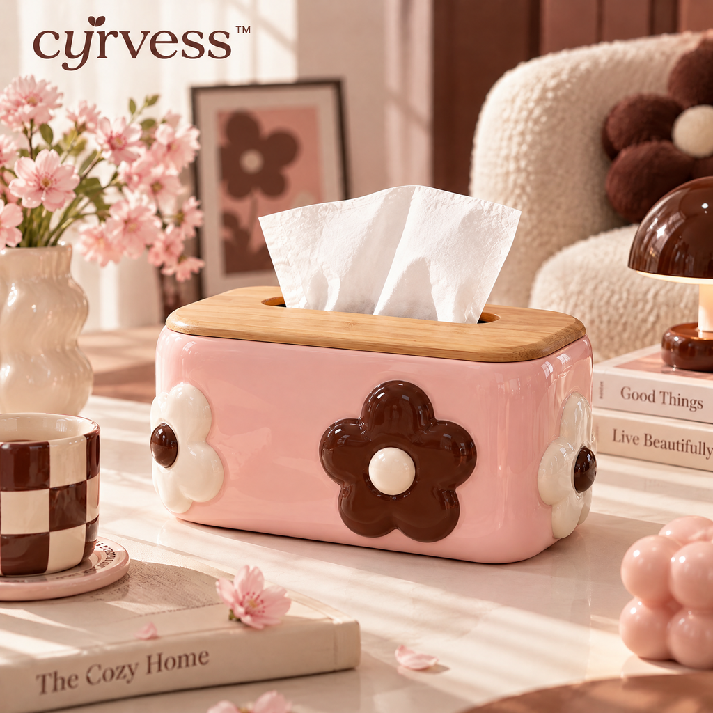 𝒄𝒚𝒓𝒗𝒆𝒔𝒔™ Bamboo Lid Tissue Box