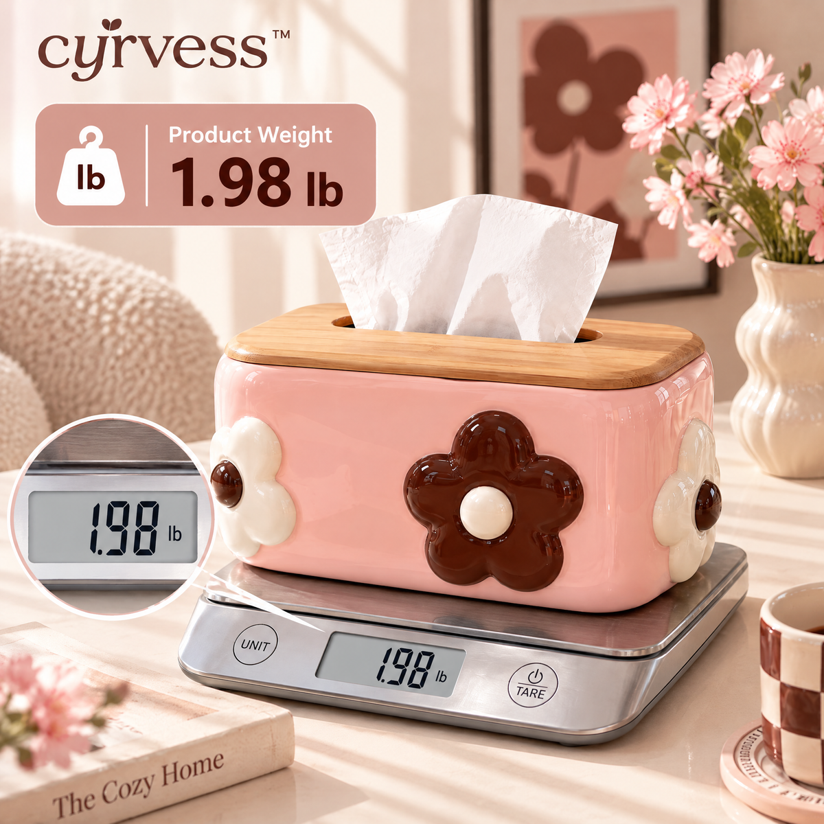 𝒄𝒚𝒓𝒗𝒆𝒔𝒔™ Bamboo Lid Tissue Box
