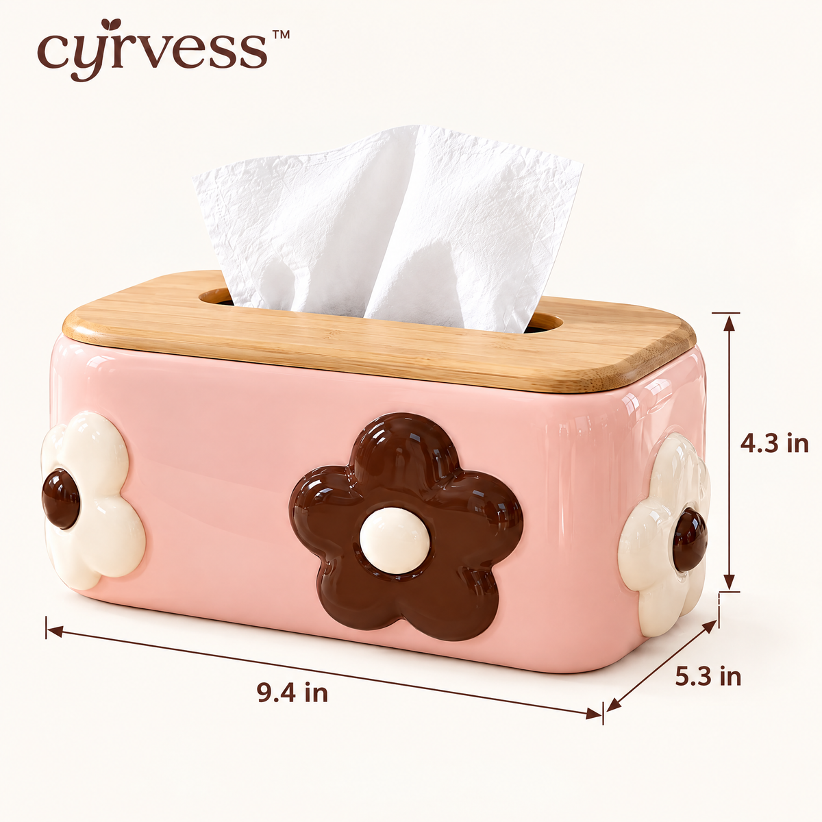 𝒄𝒚𝒓𝒗𝒆𝒔𝒔™ Bamboo Lid Tissue Box
