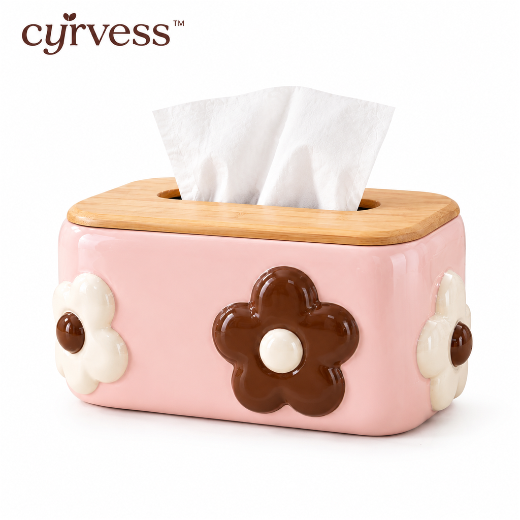 𝒄𝒚𝒓𝒗𝒆𝒔𝒔™ Bamboo Lid Tissue Box
