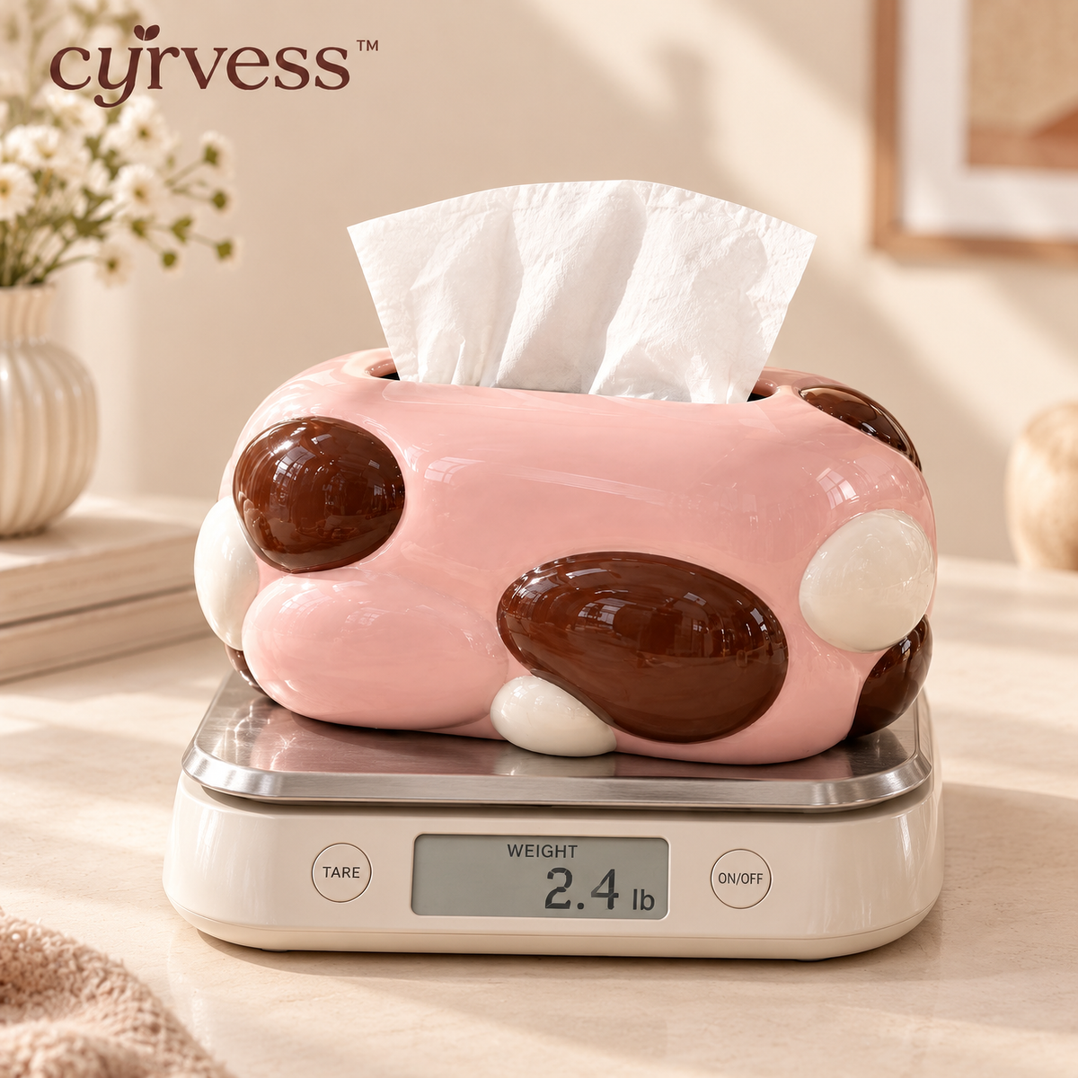 𝒄𝒚𝒓𝒗𝒆𝒔𝒔™ Pebble Shape Tissue Box