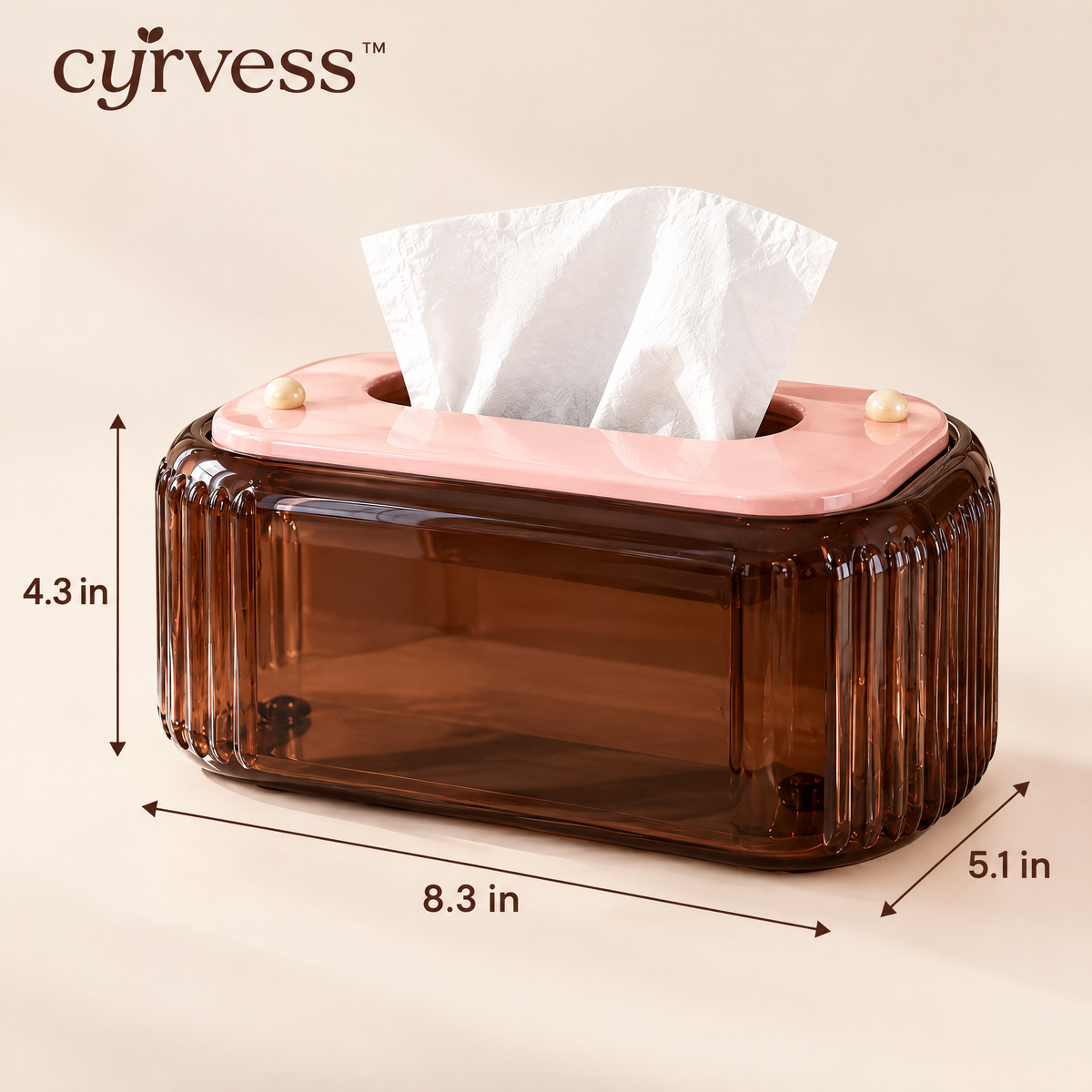 𝒄𝒚𝒓𝒗𝒆𝒔𝒔™ Smoked Acrylic Tissue Box