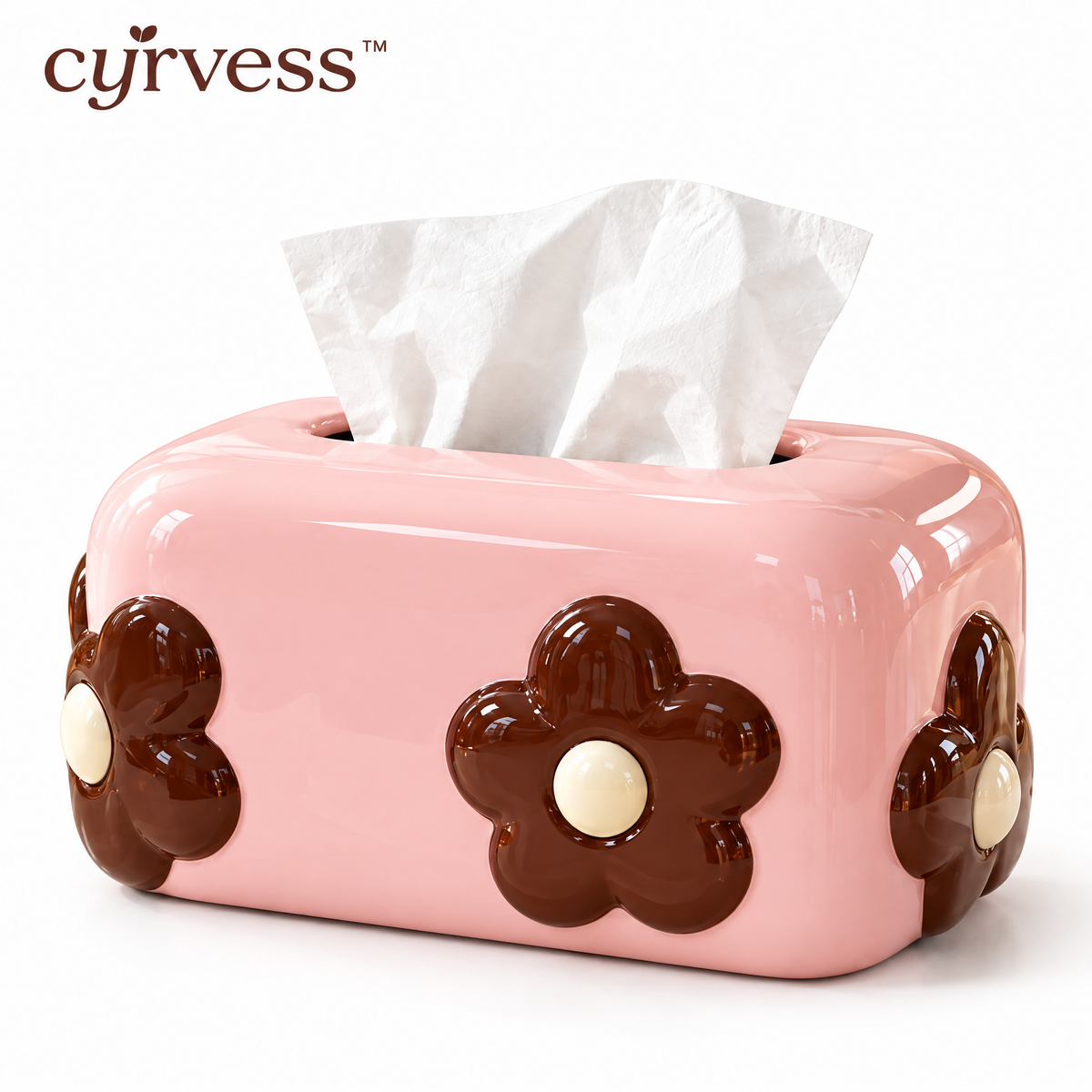 𝒄𝒚𝒓𝒗𝒆𝒔𝒔™ Rounded Ceramic Tissue Box