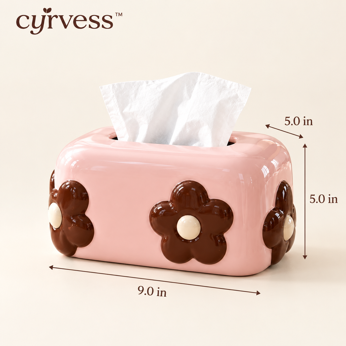 𝒄𝒚𝒓𝒗𝒆𝒔𝒔™ Rounded Ceramic Tissue Box
