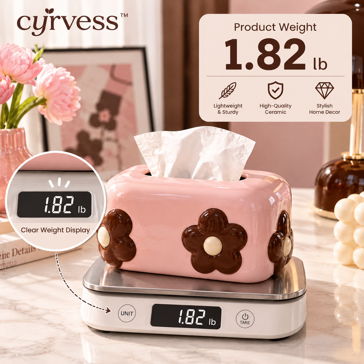 𝒄𝒚𝒓𝒗𝒆𝒔𝒔™ Rounded Ceramic Tissue Box