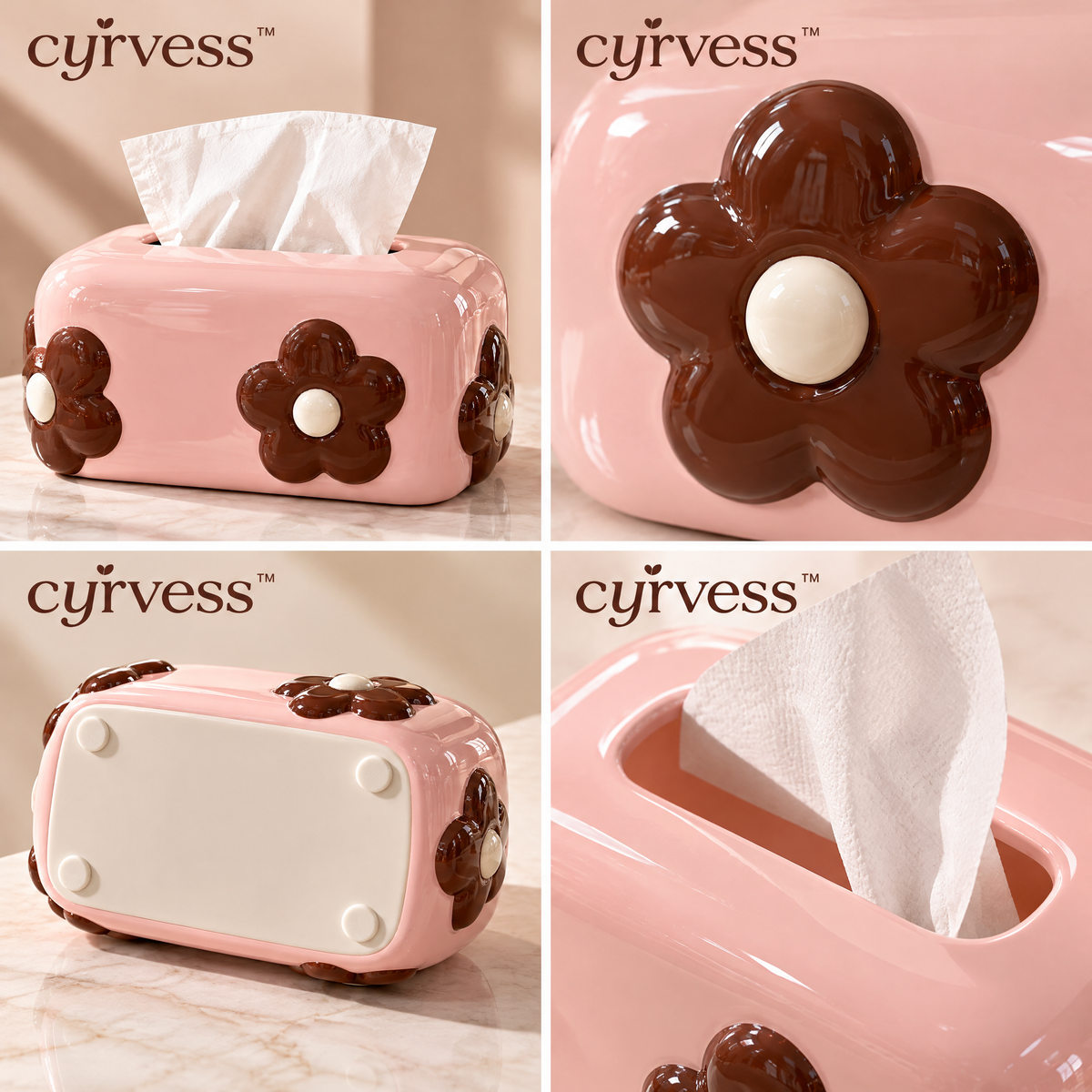 𝒄𝒚𝒓𝒗𝒆𝒔𝒔™ Rounded Ceramic Tissue Box