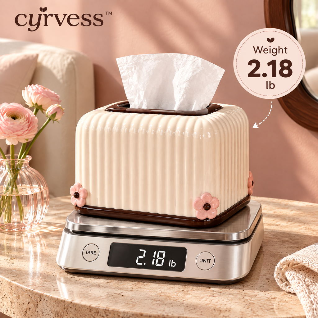 𝒄𝒚𝒓𝒗𝒆𝒔𝒔™ Ribbed Square Tissue Box Cover