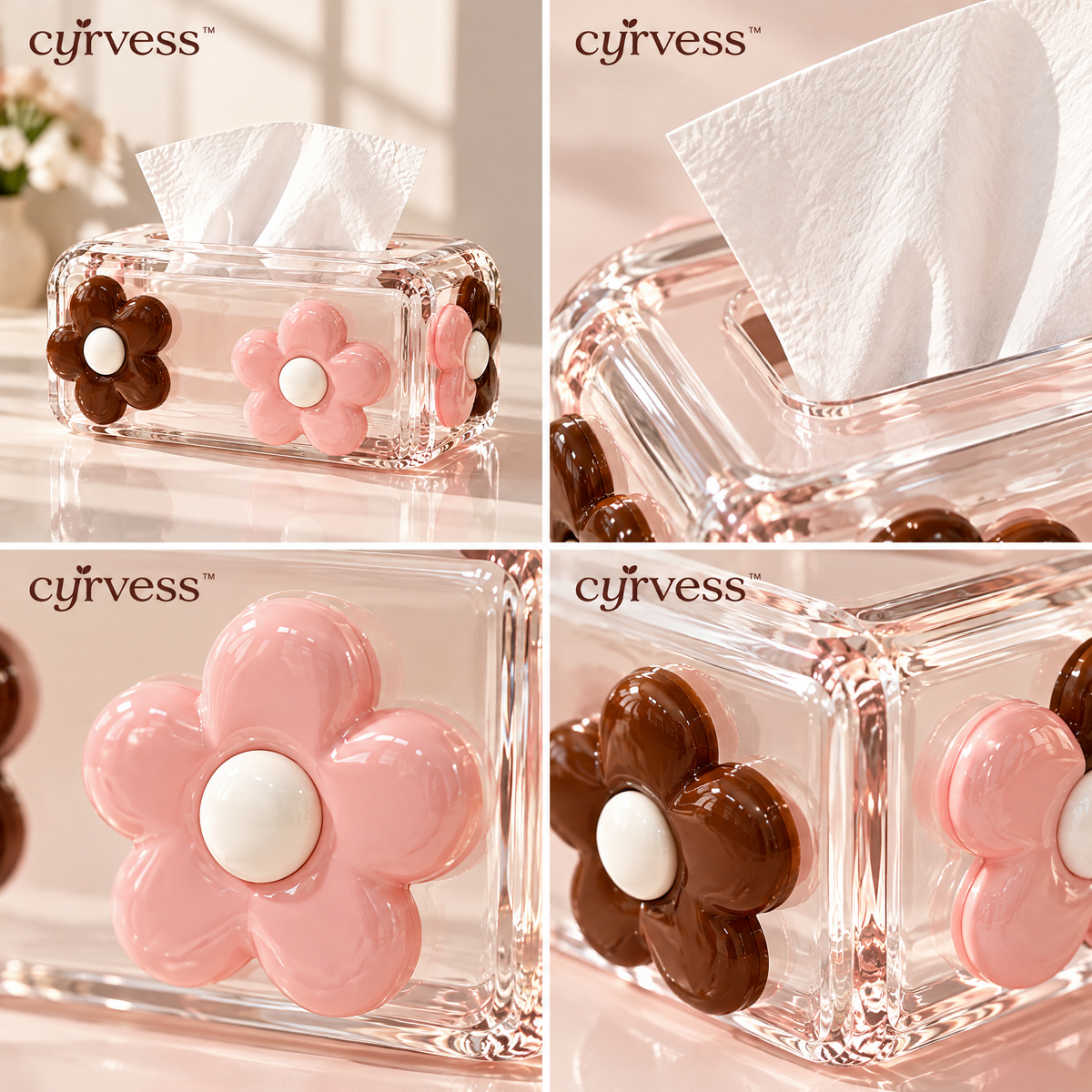𝒄𝒚𝒓𝒗𝒆𝒔𝒔™ Clear Acrylic Tissue Box