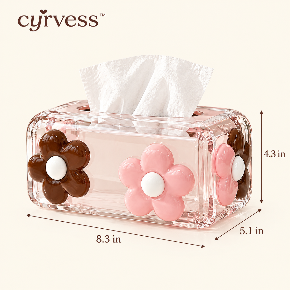 𝒄𝒚𝒓𝒗𝒆𝒔𝒔™ Clear Acrylic Tissue Box