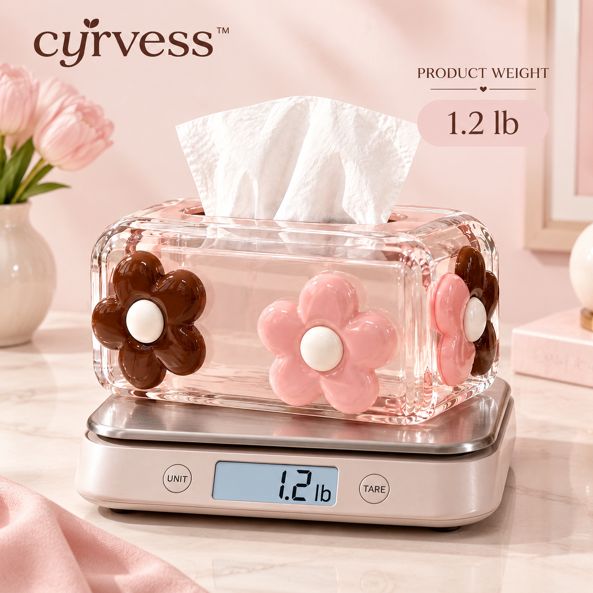 𝒄𝒚𝒓𝒗𝒆𝒔𝒔™ Clear Acrylic Tissue Box