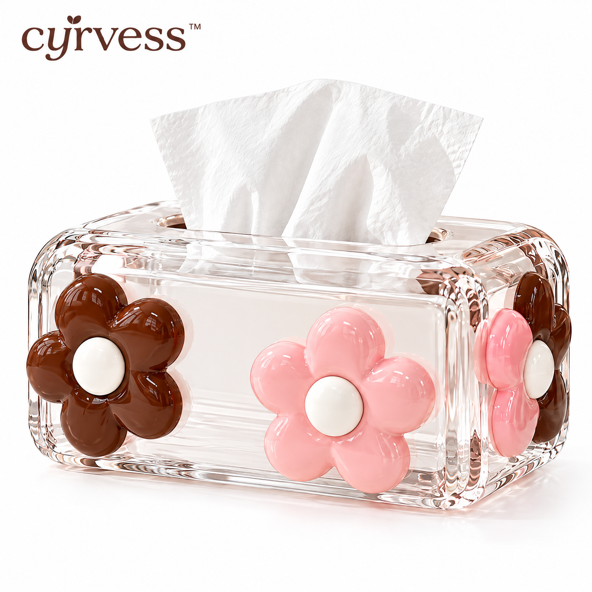 𝒄𝒚𝒓𝒗𝒆𝒔𝒔™ Clear Acrylic Tissue Box
