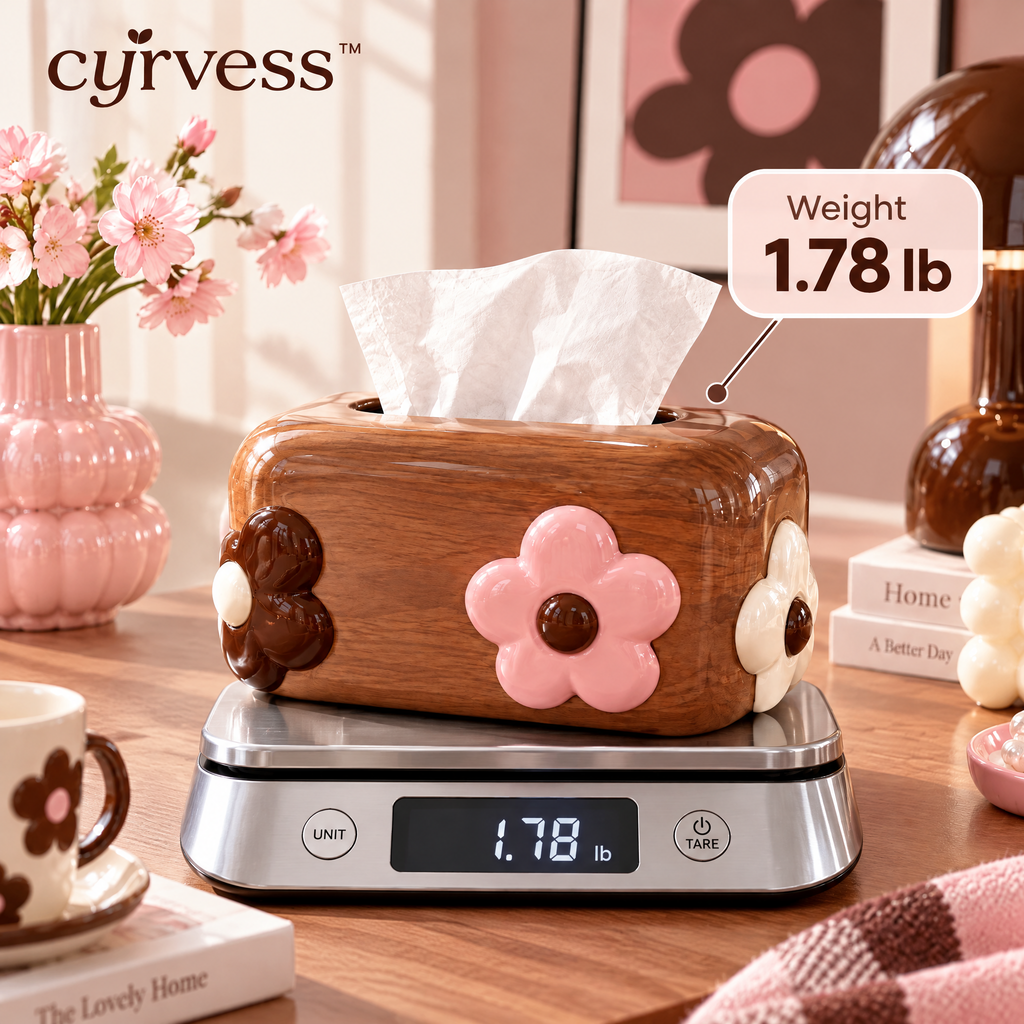 𝒄𝒚𝒓𝒗𝒆𝒔𝒔™ Natural Wood Tissue Box