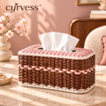 𝒄𝒚𝒓𝒗𝒆𝒔𝒔™ Woven Rattan Tissue Box Cover