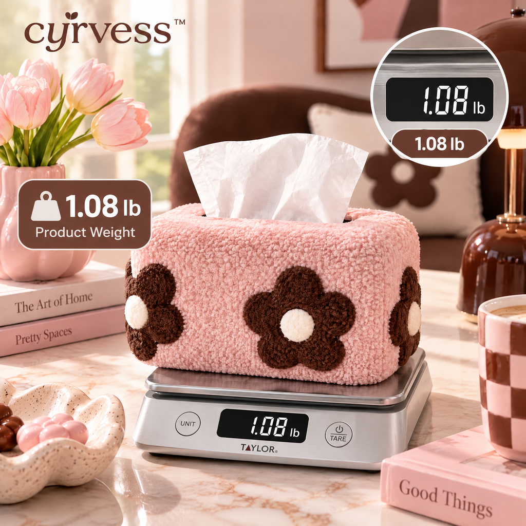 𝒄𝒚𝒓𝒗𝒆𝒔𝒔™ Bouclé Fabric Tissue Box Cover